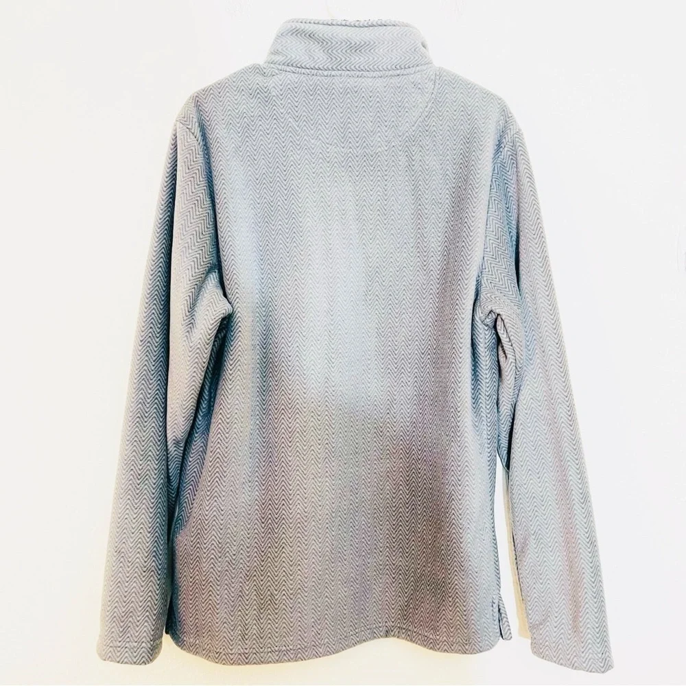 London Fog Pullover Long Sleeve Sherpa Lined Sweater Men Medium Gray